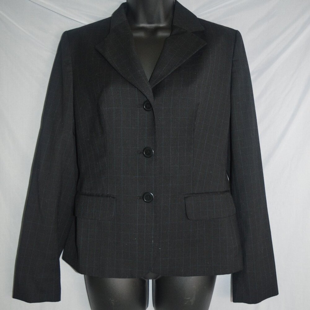 Ann Taylor Loft wool blazer women sz small 4 black button down